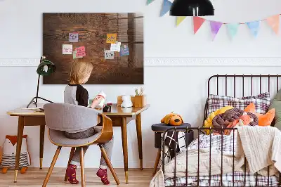 Magnetic dry erase board with an old wood frame