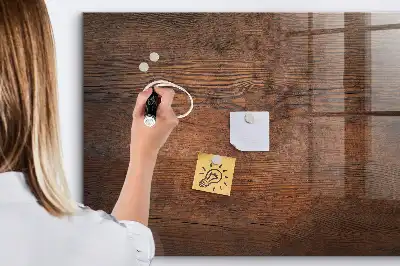 Magnetic dry erase board with an old wood frame