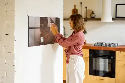 Magnetic dry erase board with an old wood frame