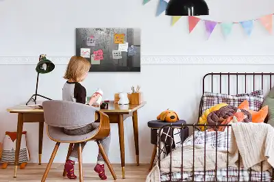 Magnetic dry erase board with a metal wall mount
