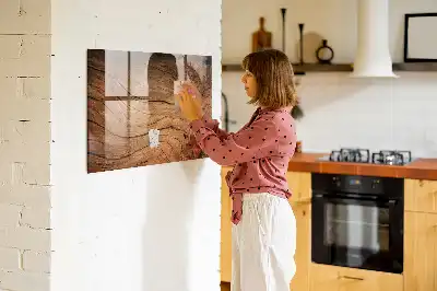 Magnetic dry erase board with an old wood frame