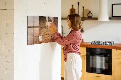 Magnetic dry erase board with an old wood frame