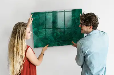 Magnetic dry erase board emerald wall mounted