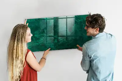 Magnetic dry erase board emerald wall mounted