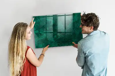 Magnetic dry erase board emerald wall mounted