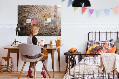 Magnetic dry erase board tree trunk design