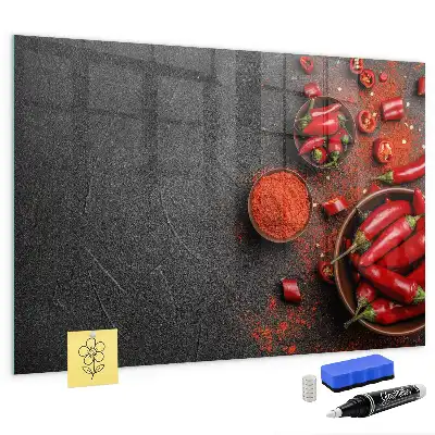 Magnetic dry erase board red peppers design