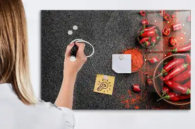 Magnetic dry erase board red peppers design