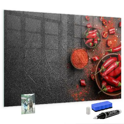 Magnetic dry erase board red peppers design