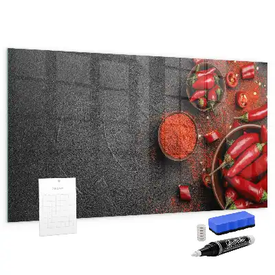 Magnetic dry erase board red peppers design