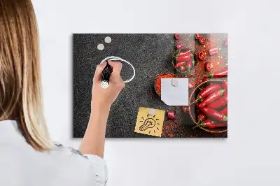 Magnetic dry erase board red peppers design