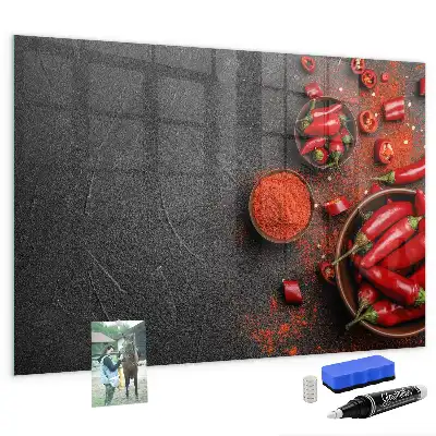 Magnetic dry erase board red peppers design