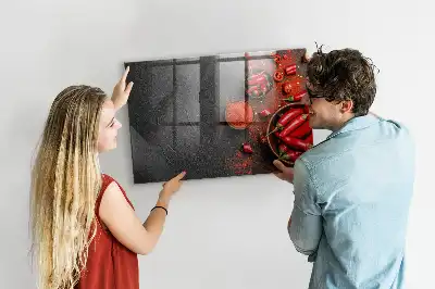 Magnetic dry erase board red peppers design