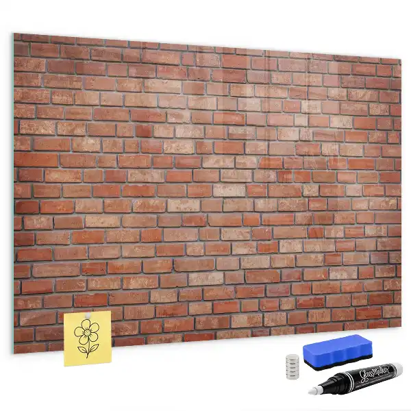 Magnetic dry erase board brick wall design