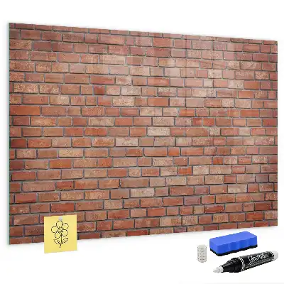 Magnetic dry erase board brick wall design