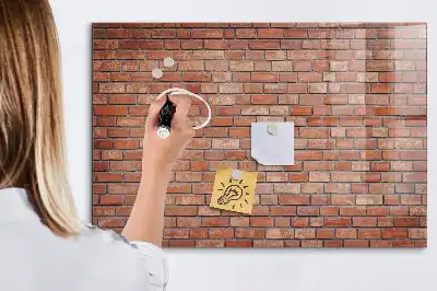 Magnetic dry erase board brick wall design
