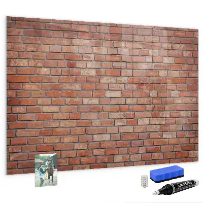 Magnetic dry erase board brick wall design