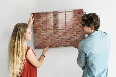 Magnetic dry erase board brick wall design