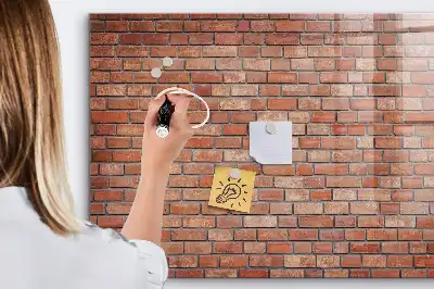 Magnetic dry erase board brick wall design