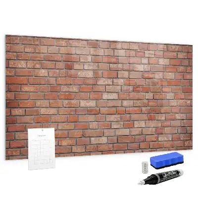 Magnetic dry erase board brick wall design