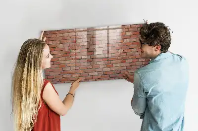 Magnetic dry erase board brick wall design