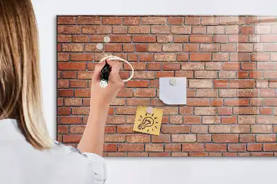 Magnetic dry erase board brick wall design