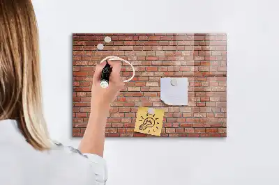 Magnetic dry erase board brick wall design