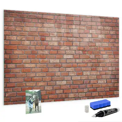 Magnetic dry erase board brick wall design