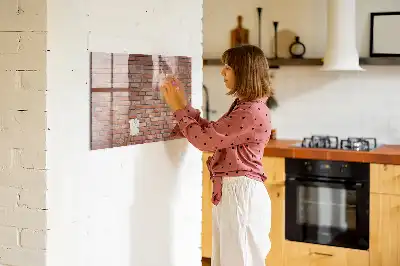 Magnetic dry erase board brick wall design