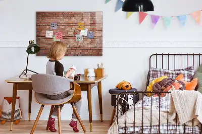 Magnetic dry erase board brick wall design
