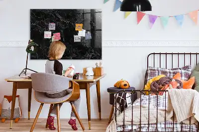 Magnetic dry erase board in dark marble
