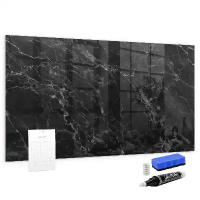 Magnetic dry erase board in dark marble