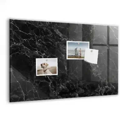 Magnetic dry erase board in dark marble