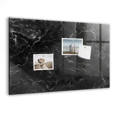 Magnetic dry erase board in black marble