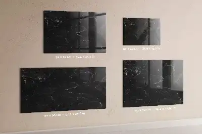 Magnetic dry erase board in black marble
