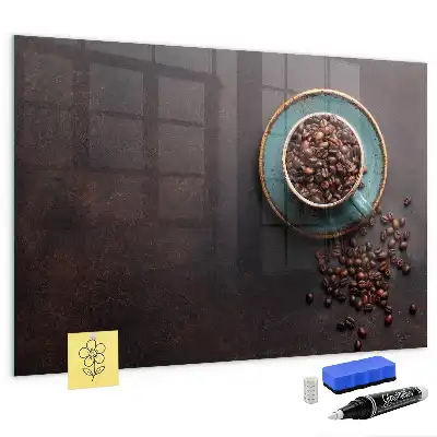 Magnetic dry erase board cup of coffee style