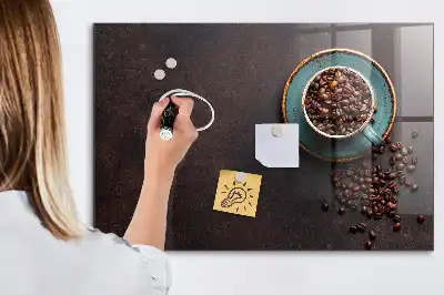 Magnetic dry erase board cup of coffee style