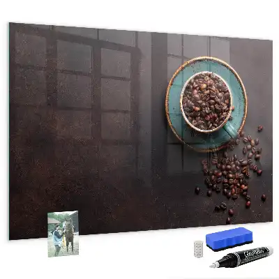 Magnetic dry erase board cup of coffee style
