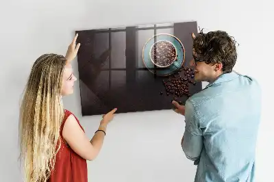 Magnetic dry erase board cup of coffee style