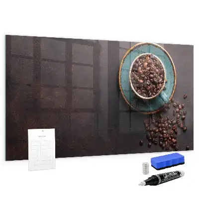 Magnetic dry erase board cup of coffee style