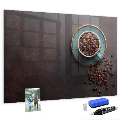 Magnetic dry erase board cup of coffee style