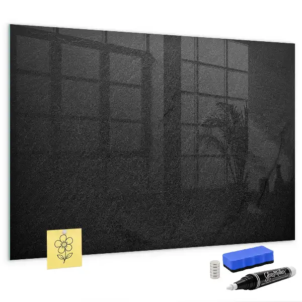 Magnetic dry erase board dark rock finish