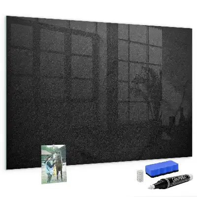 Magnetic dry erase board dark rock finish