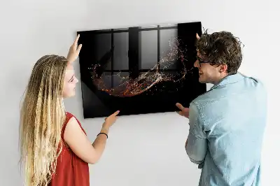 Magnetic dry erase board with spilled drink design