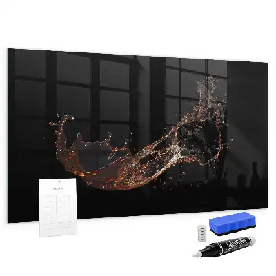 Magnetic dry erase board with spilled drink design