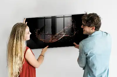 Magnetic dry erase board with spilled drink design