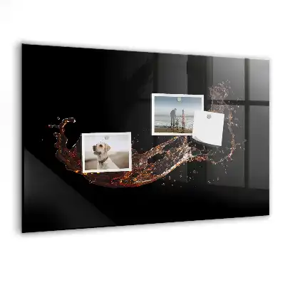 Magnetic dry erase board with spilled drink design