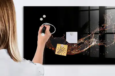 Magnetic dry erase board with spilled drink design
