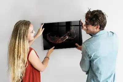 Magnetic dry erase board with spilled drink design