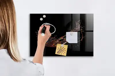 Magnetic dry erase board with spilled drink design